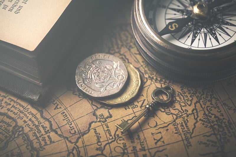 Explorer with a map and compass